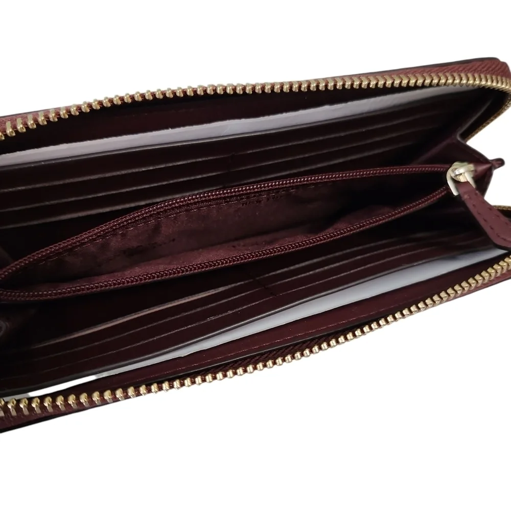 kate spade Lena Cherrywood Pebbled Leather Large Wallet